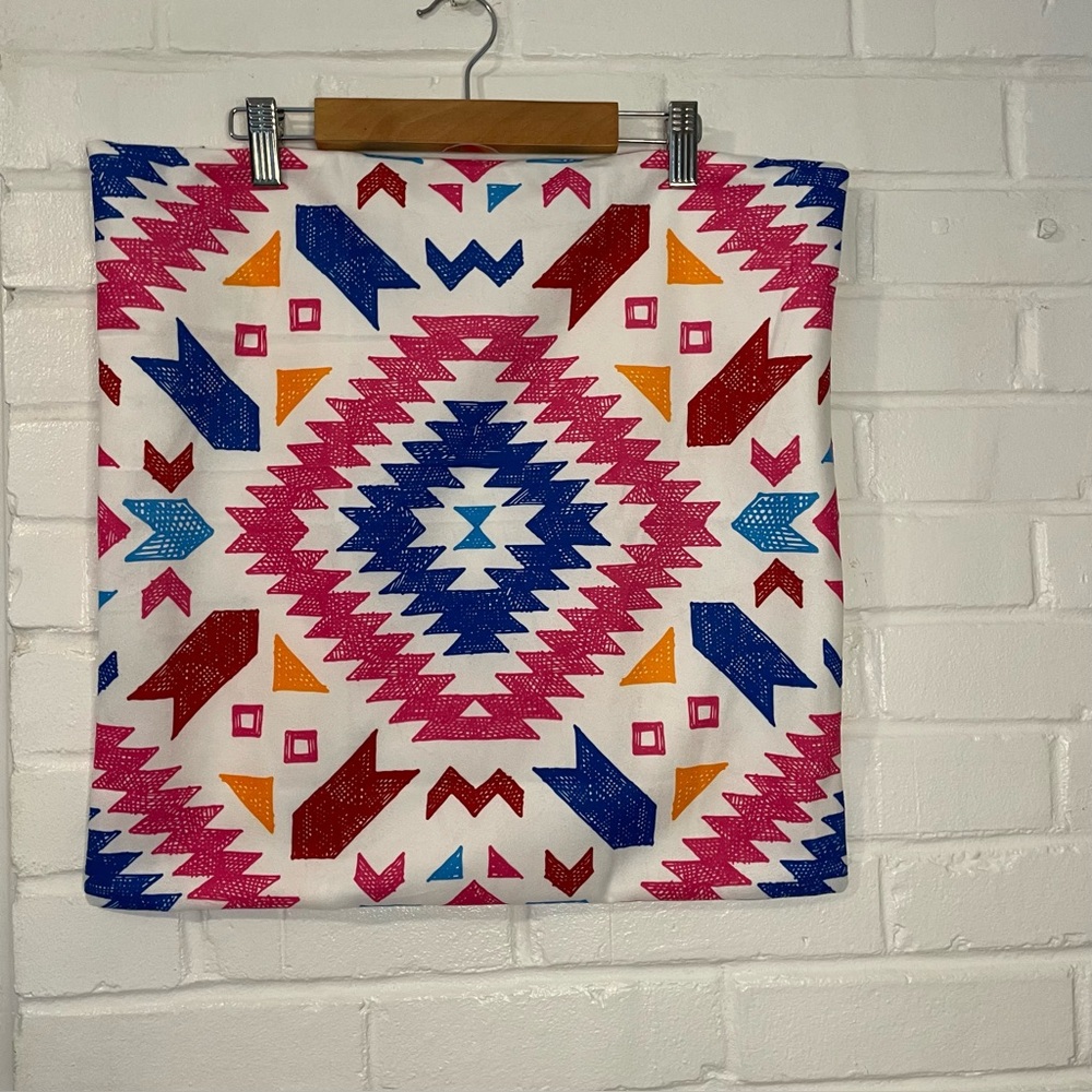 Native Southwestern Aztec Patterned Fabric Pillow Covers 18x18 Poly Bohemian 2
